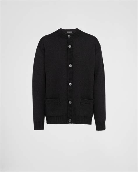 prada black cashmere cardigan|Black Cashmere cardigan .